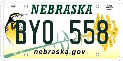 NE license plate BYO558