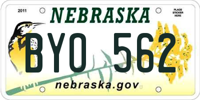 NE license plate BYO562