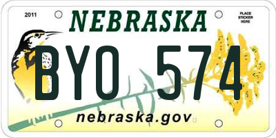 NE license plate BYO574