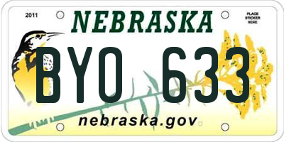 NE license plate BYO633