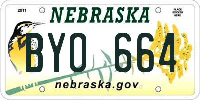 NE license plate BYO664