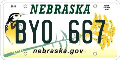 NE license plate BYO667