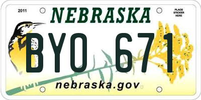 NE license plate BYO671