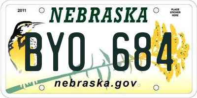 NE license plate BYO684