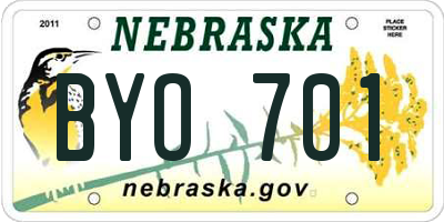 NE license plate BYO701