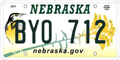 NE license plate BYO712