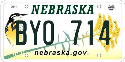 NE license plate BYO714