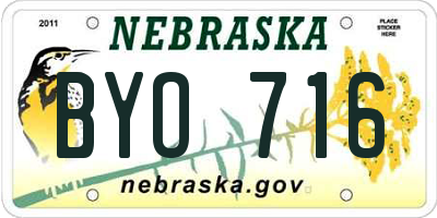 NE license plate BYO716