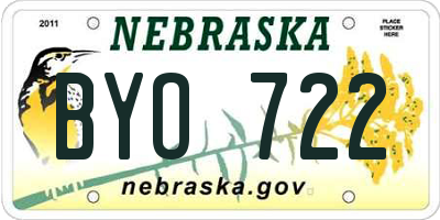 NE license plate BYO722