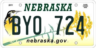 NE license plate BYO724