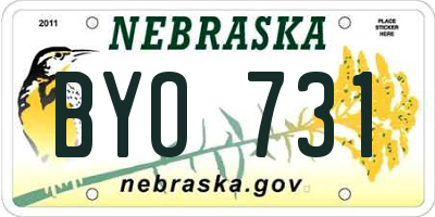NE license plate BYO731