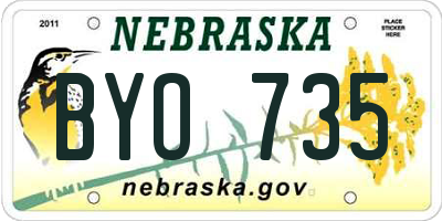 NE license plate BYO735