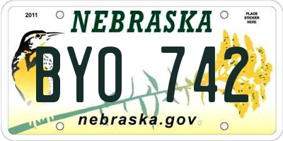 NE license plate BYO742