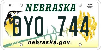 NE license plate BYO744