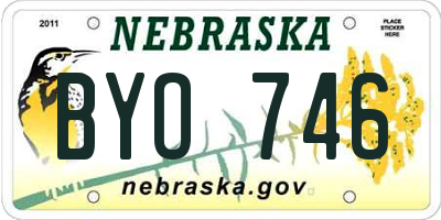 NE license plate BYO746