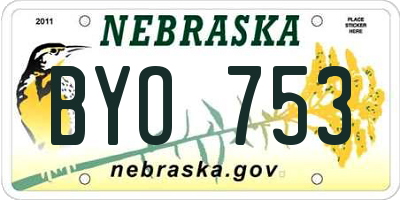 NE license plate BYO753