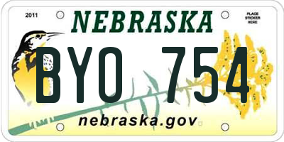 NE license plate BYO754
