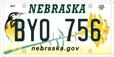 NE license plate BYO756