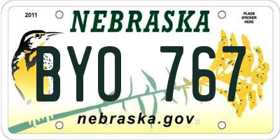 NE license plate BYO767