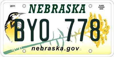 NE license plate BYO778