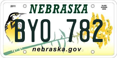 NE license plate BYO782