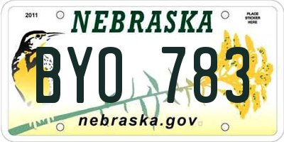 NE license plate BYO783