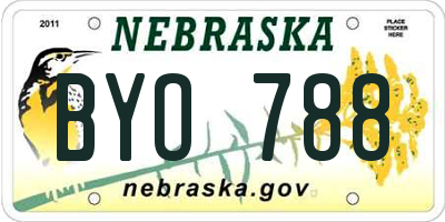 NE license plate BYO788