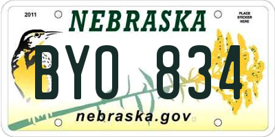 NE license plate BYO834