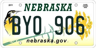 NE license plate BYO906