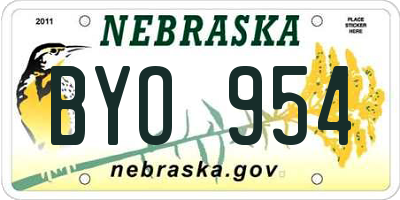 NE license plate BYO954