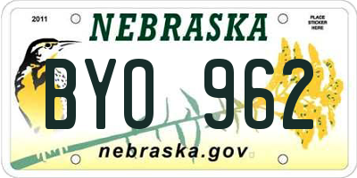 NE license plate BYO962