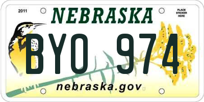 NE license plate BYO974