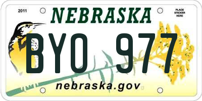 NE license plate BYO977