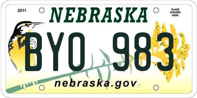 NE license plate BYO983