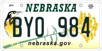 NE license plate BYO984