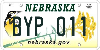 NE license plate BYP011