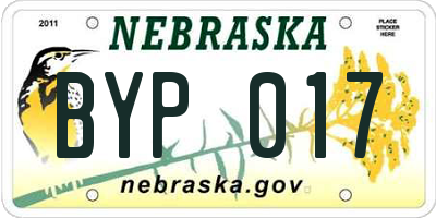NE license plate BYP017