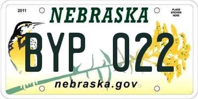 NE license plate BYP022