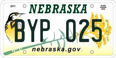 NE license plate BYP025
