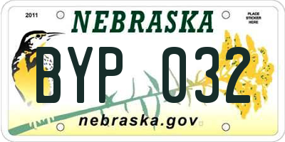 NE license plate BYP032