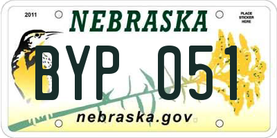 NE license plate BYP051