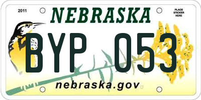 NE license plate BYP053