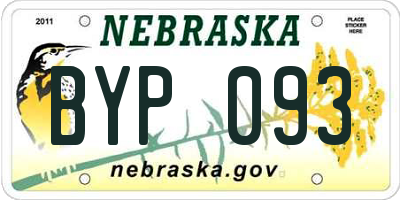 NE license plate BYP093