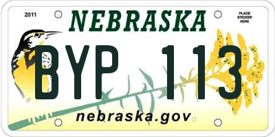 NE license plate BYP113