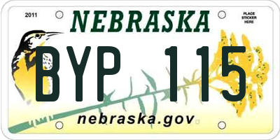 NE license plate BYP115