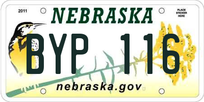 NE license plate BYP116