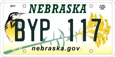 NE license plate BYP117