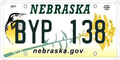 NE license plate BYP138