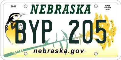 NE license plate BYP205