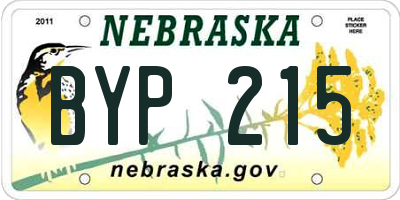 NE license plate BYP215
